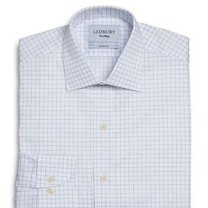Ledbury Blue Carrington Windowpane Dress Shirt